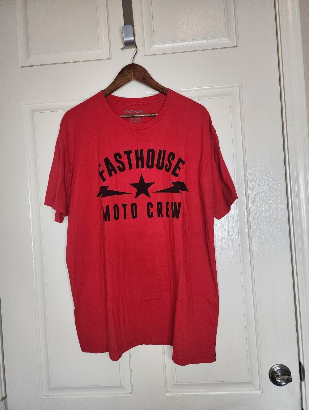 Fasthouse Mot9 Crew Short Sleevw T-shirt | Red And Black | Size 2XL
